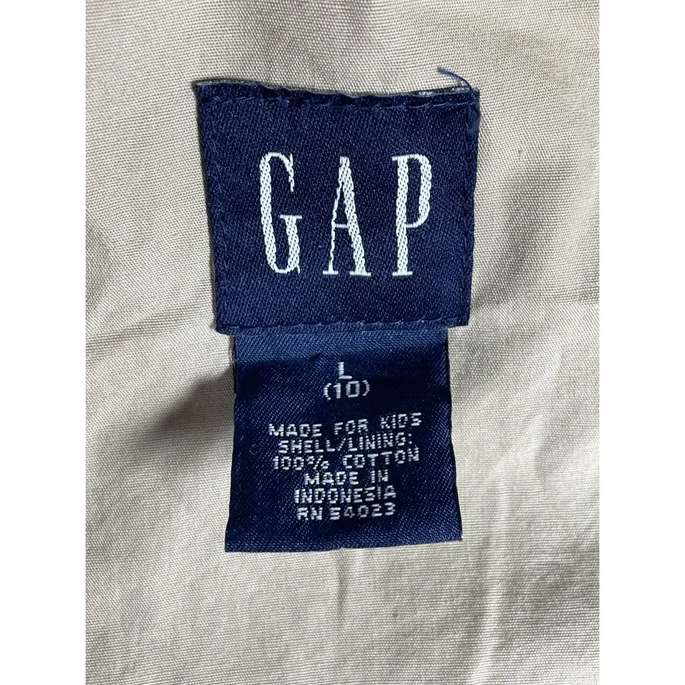 Y2K Vintage GAP Jacket Kids L Green Military Field Coat Utility